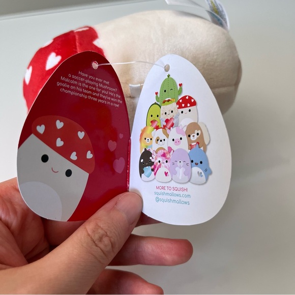 *SOLD* Squishmallows Malcolm Mushroom Hearts 5” Squishmallow Valentine’s Day - Picture 8 of 9